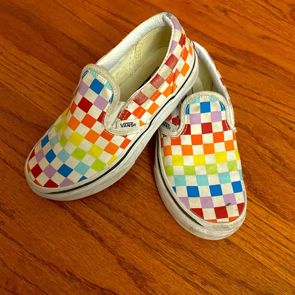 Cute Vans sneaker slip-ons! Rainbow! Adorable!